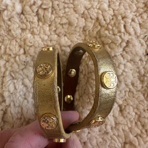 Tory Burch Gold wrap leather bracelet